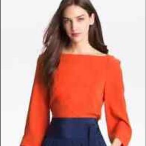 Diane von Furstenberg DVF Silk Top Orange - Sz. 8